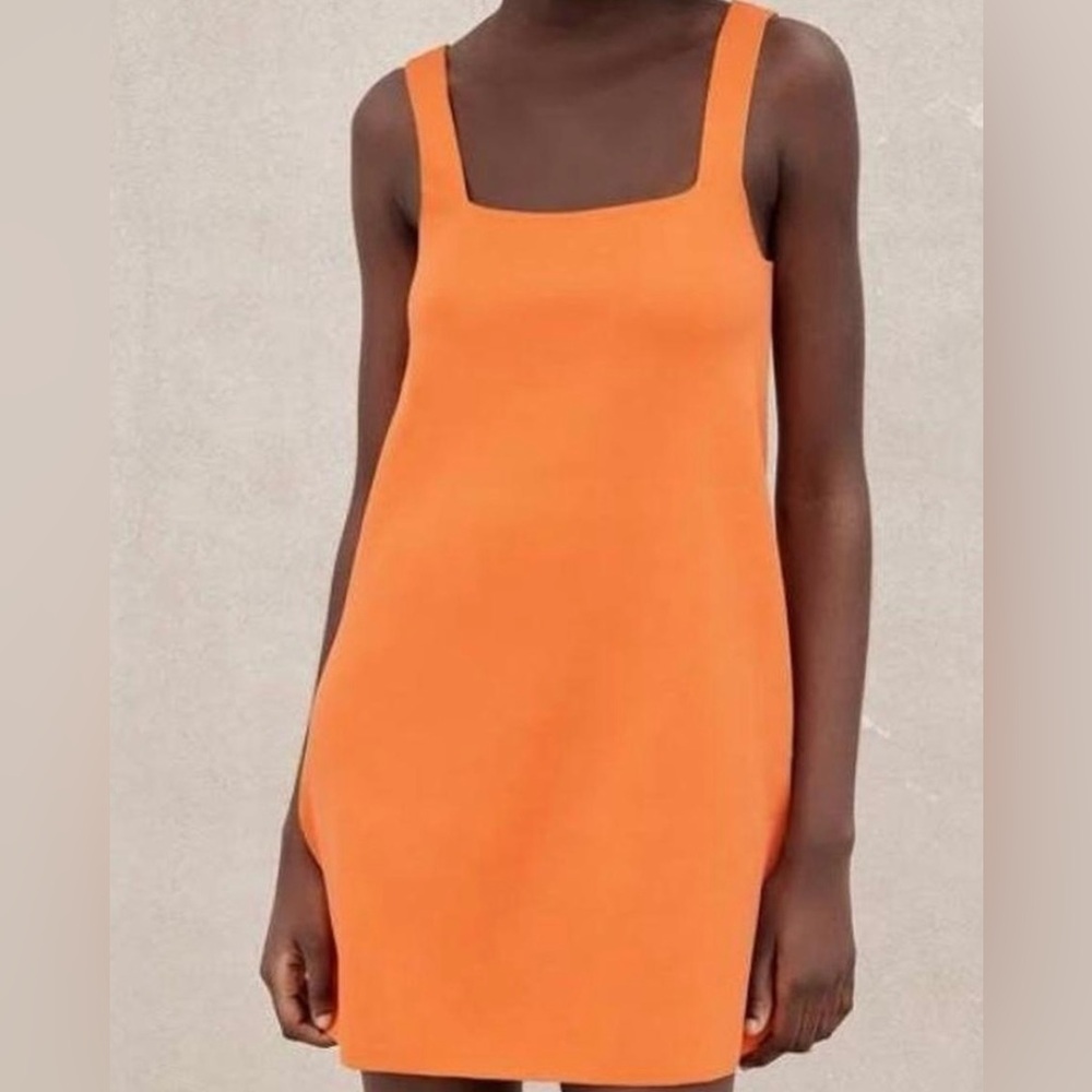 Zara bright orange mini dress